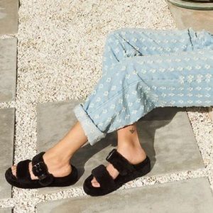 UGG Fuzz Yeah Sheepskin Slipper Slide Sandal